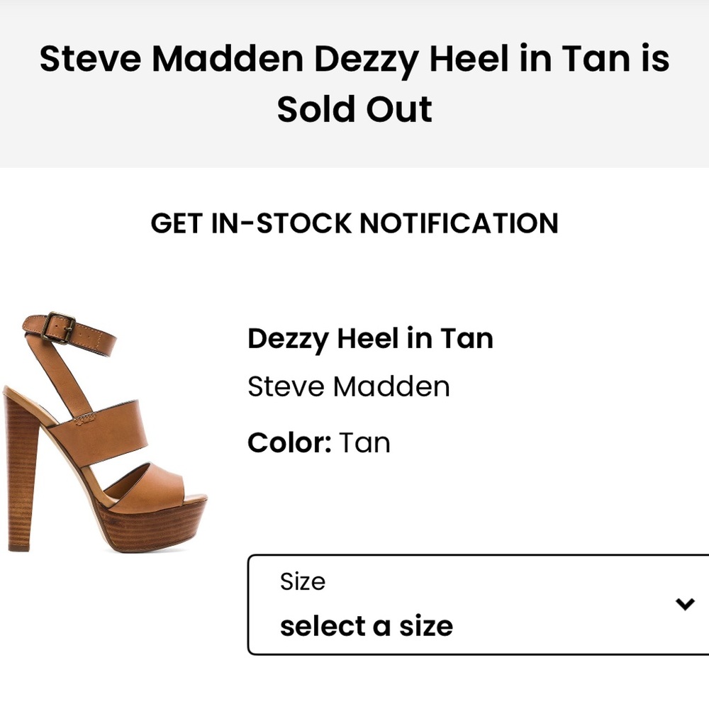 Steve Madden Dezzy Heel in Tan NEW NEVER WORN SOLD OUT